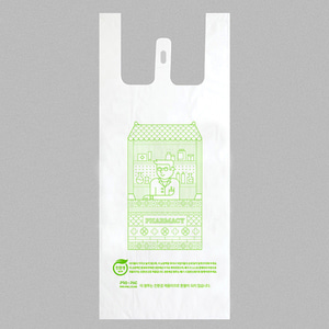  생분해 친환경 비닐봉투 약국봉투 백색25+10x50cm판매단위-200장/1000장
